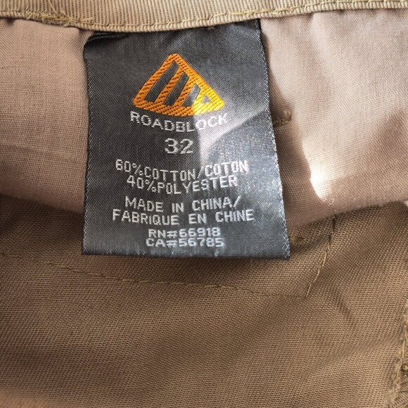 Roadblock Men's Khaki Cargo Multi-Pocket Shorts Size 32 - Picture 15 of 15